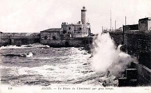 ALGER - AMIRAUTE - PHARE PAR GROS TEMPS